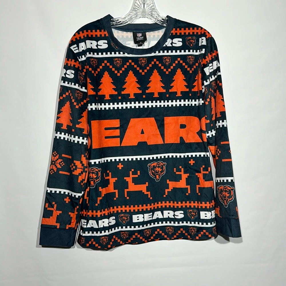 Chicago Bears Holiday all over Pajama Set - top and bottom